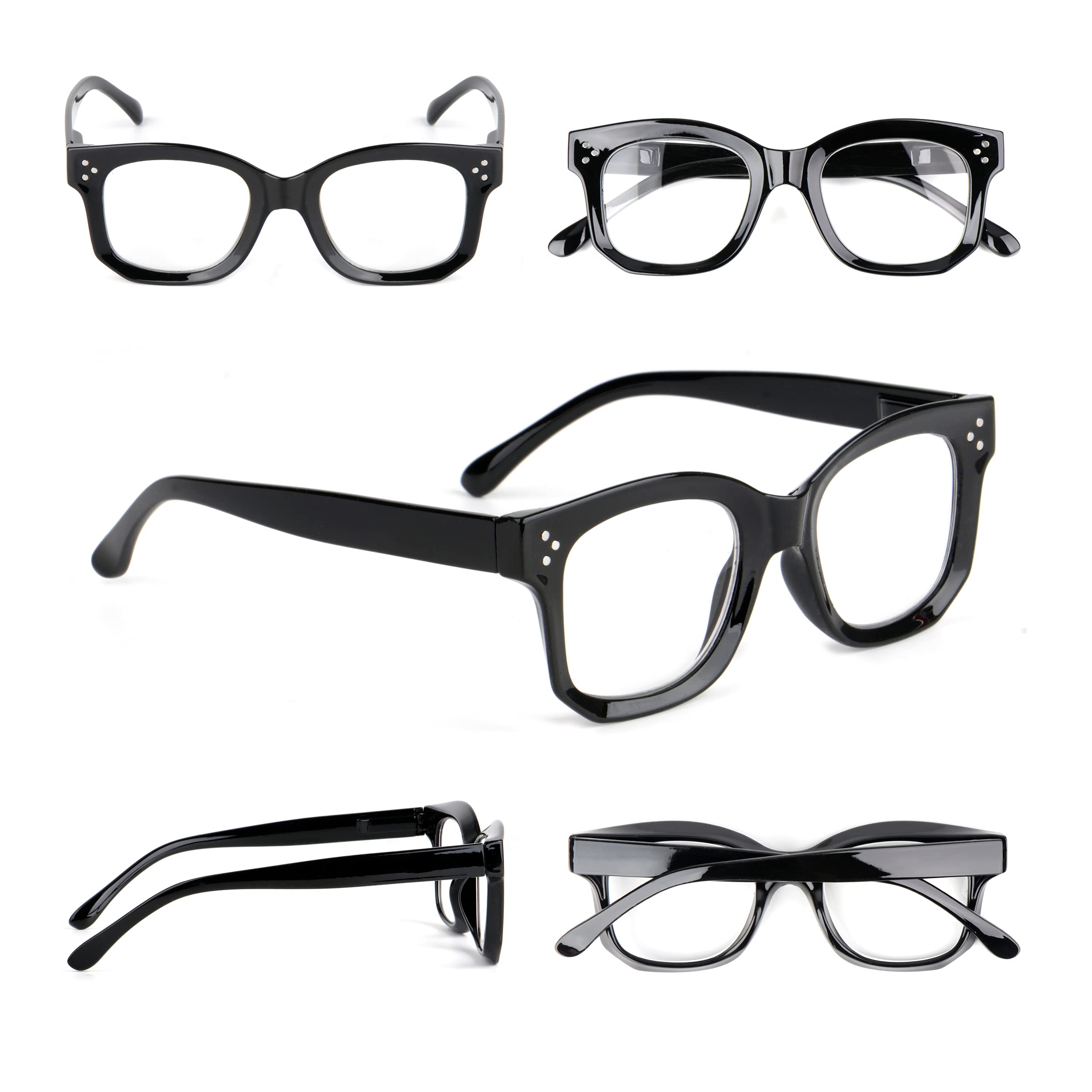 Large Frame Bold Oversized Unisex Retro Reading Glasses with Spring Hinges DX84