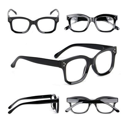 Large Frame Bold Oversized Unisex Retro Reading Glasses with Spring Hinges DX84