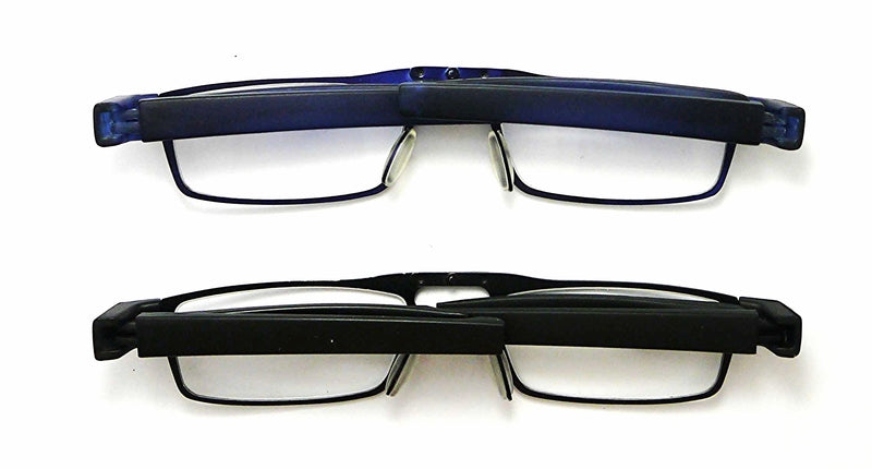 Stainless Steel Folding Reading Glasses & Pouch - Model MT301