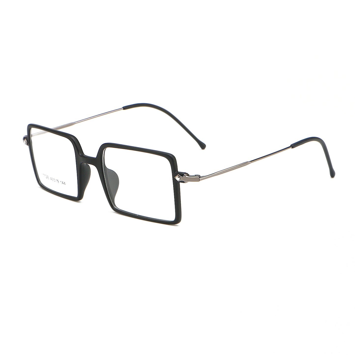 Square 1960s Reading Glasses Acetate & Stainless Steel Includes PU Leather Pouch - Model DX8