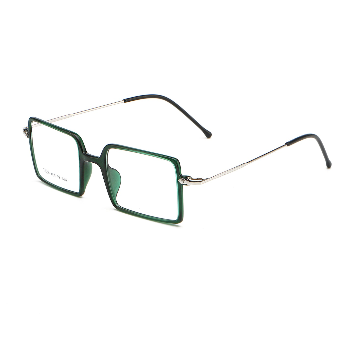 Square 1960s Reading Glasses Acetate & Stainless Steel Includes PU Leather Pouch - Model DX8