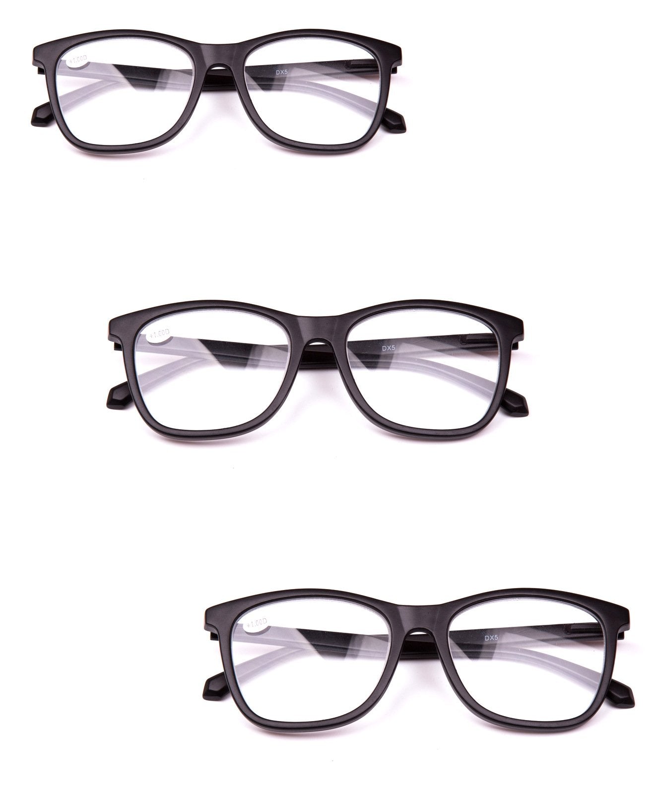 3 Pairs  Geek Oversized Reading Glasses All Metal Spring Hinges - Model DX5