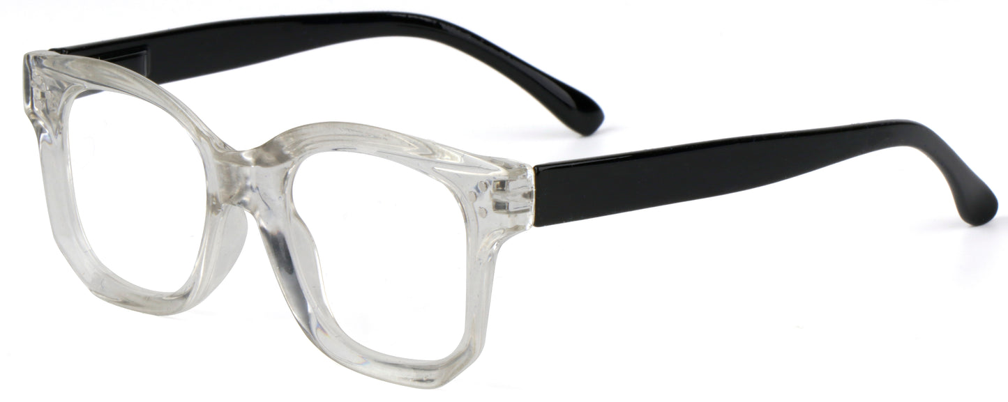 Large Frame Bold Oversized Unisex Retro Reading Glasses with Spring Hinges DX84