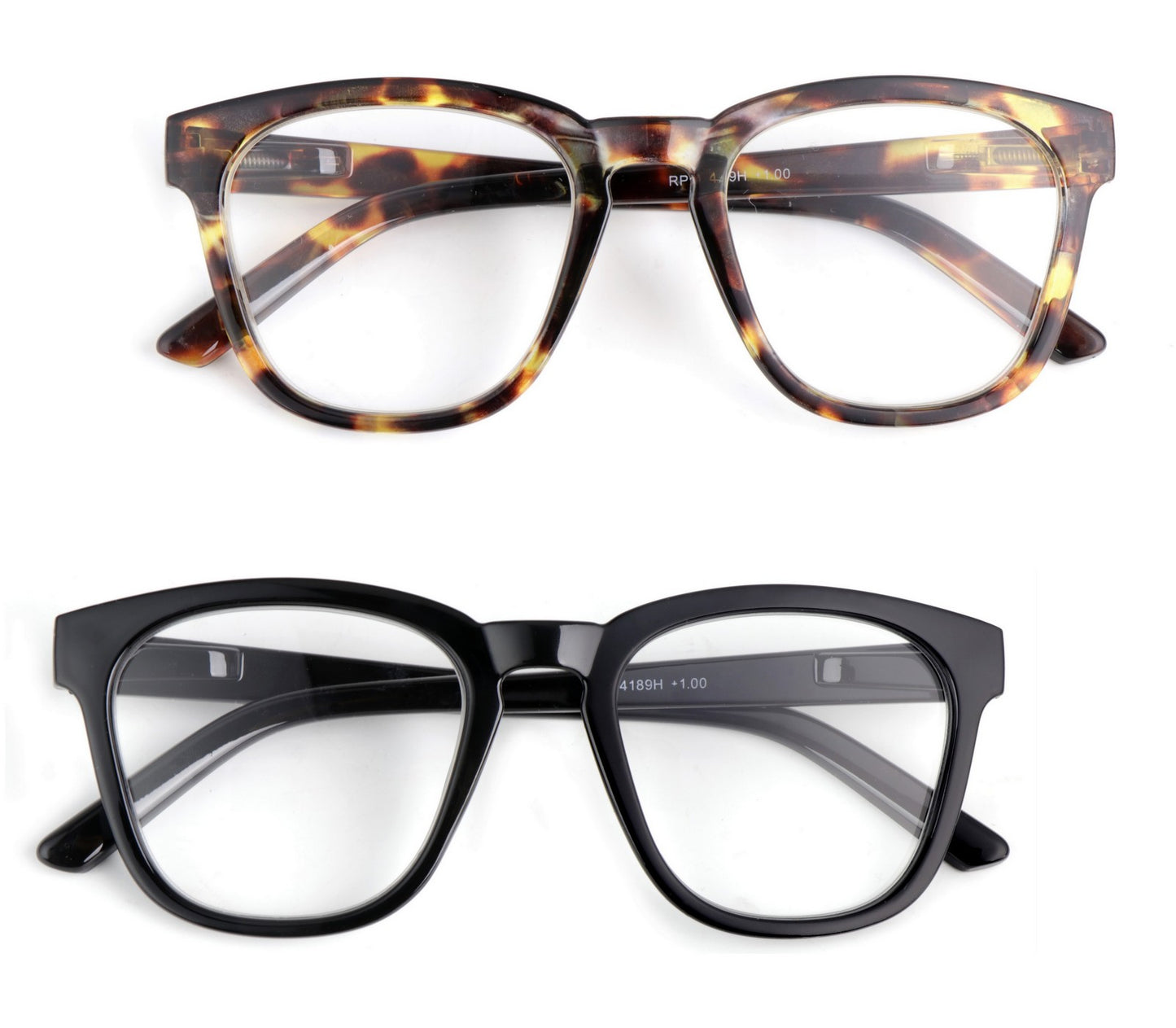 Geek/Nerd Oversized Retro Reading Glasses Mens Womans with Spring Hinges DX93