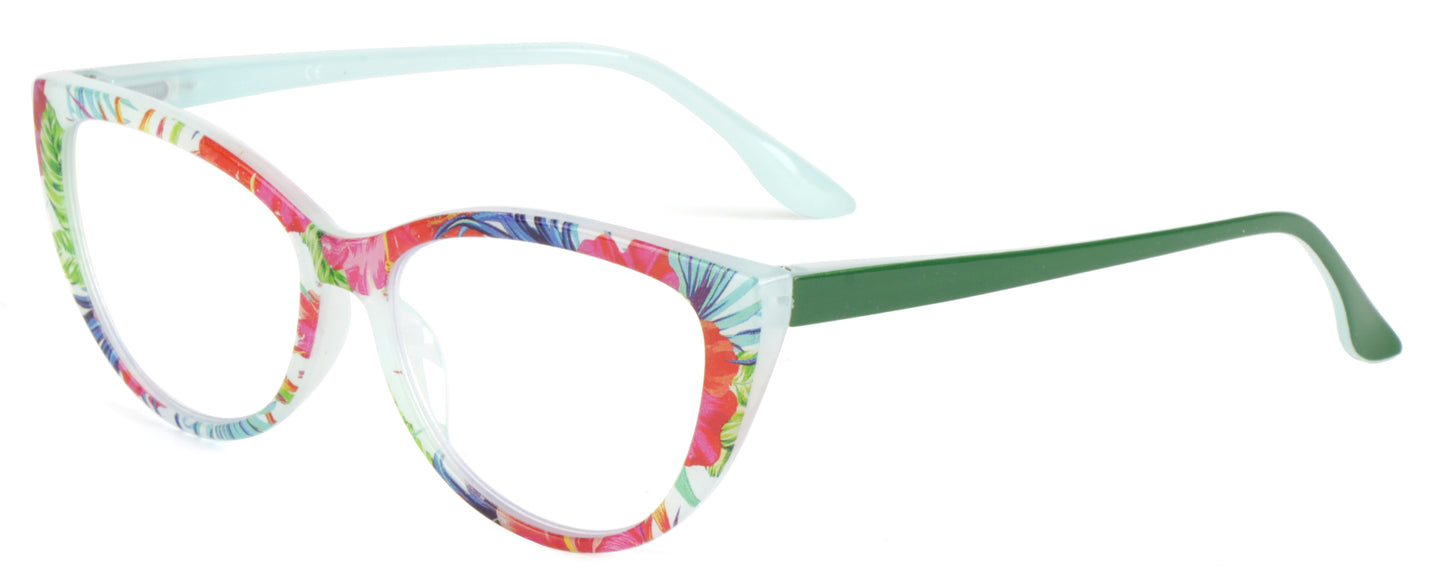 Cat Eye Funky Retro Colourful Reading Glasses Women with Spring Hinges DX94