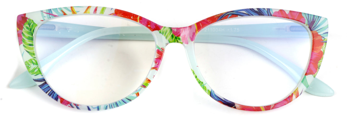 Cat Eye Funky Retro Colourful Reading Glasses Women with Spring Hinges DX94