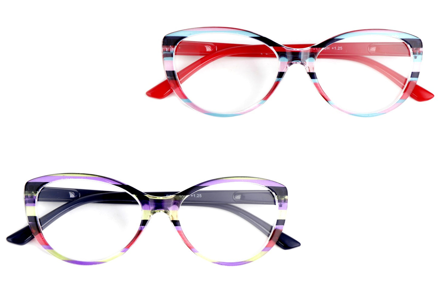 Cat Eye Funky Retro Colourful Reading Glasses Women with Spring Hinges DX96