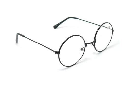 Metal Frame Round Eyeglasses (Black) - Model GF52