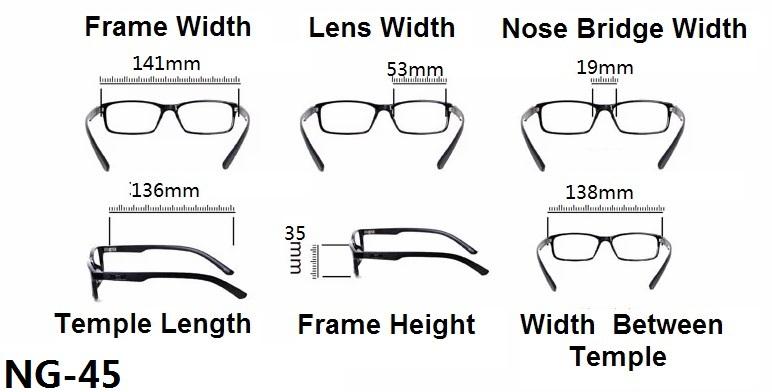 Myopia Distance Short Sighted Glasses Bendable TR90 - Model NG45