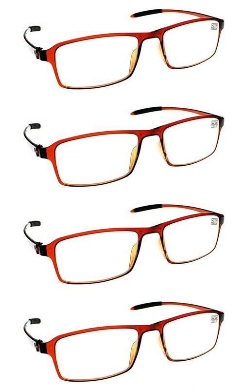 4 Pairs Super-Lite Bendable TR90 Material Reading Glasses - Model RG45