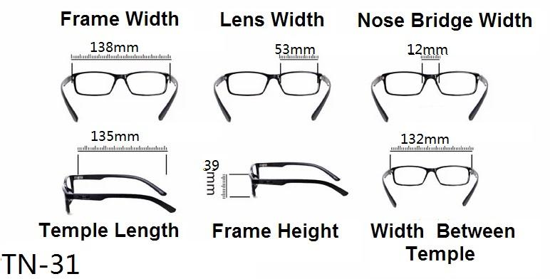 Bendable Featherweight TR90 Material Reading Glasses- Model TN31
