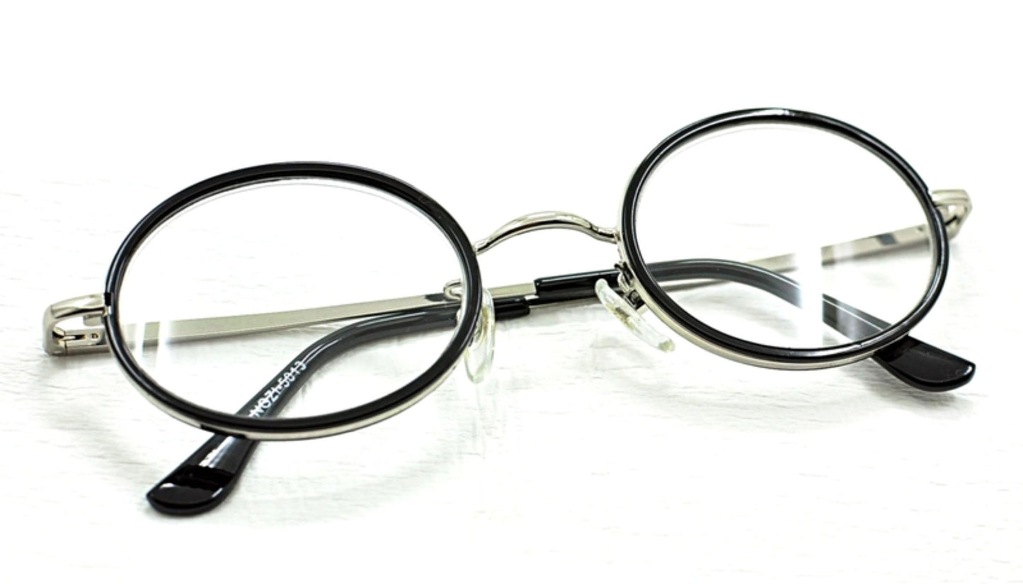 TN06 Black & Silver Metal Frame Oval Reading Glasses