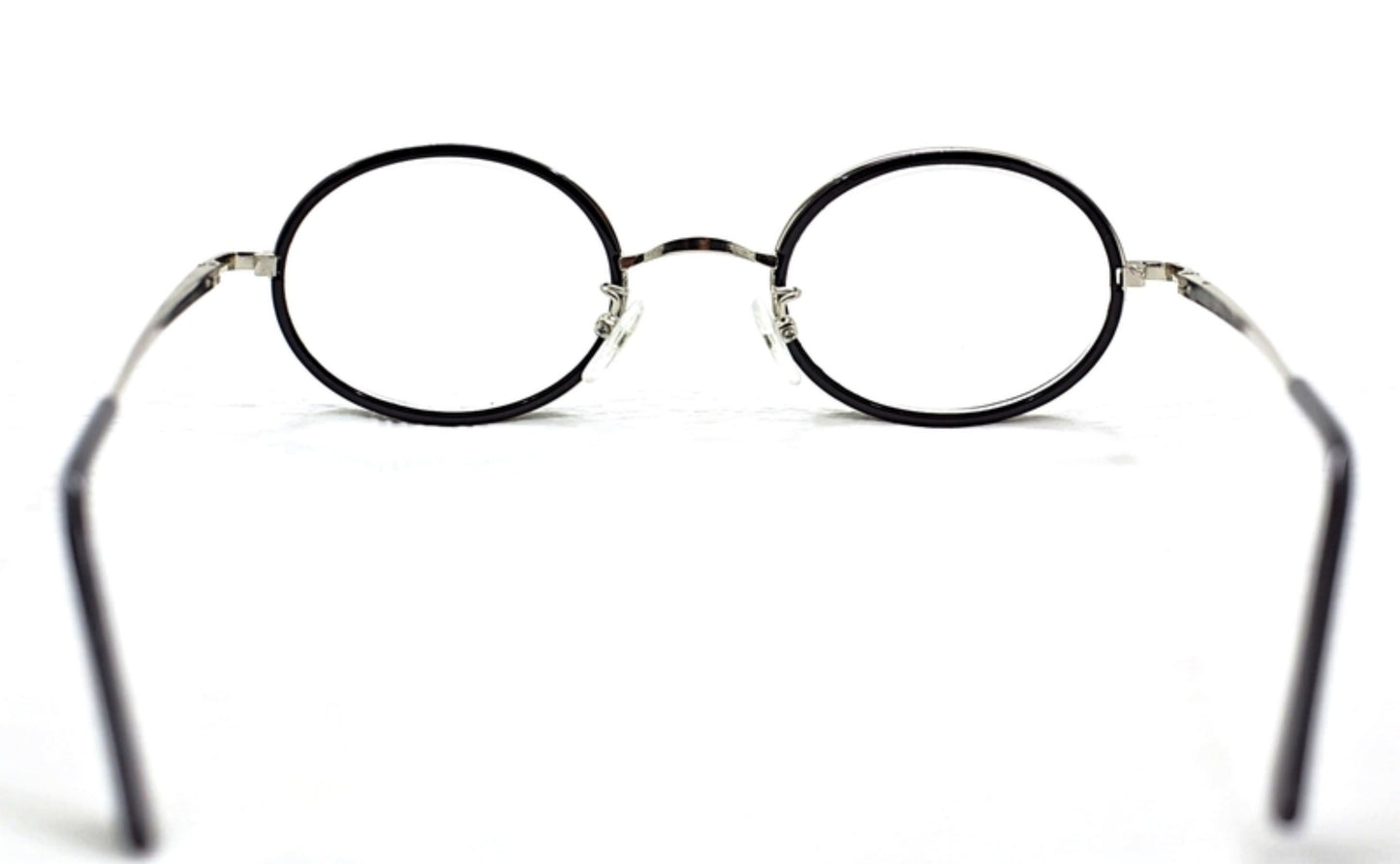 TN06 Black & Silver Metal Frame Oval Reading Glasses