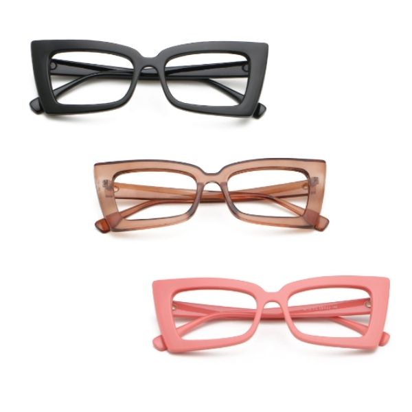 Square Framed Designer Retro 1960's Bold High Quality Fashion Eyeglasses in 3 Colours DX11E