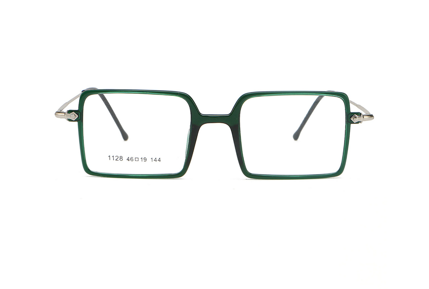 Square 1960s Reading Glasses Acetate & Stainless Steel Includes PU Leather Pouch - Model DX8