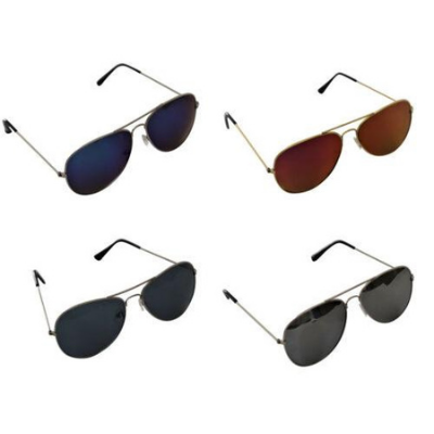 Sunglasses Mirrored Classic UV400 Metal Frame Fashion Unisex in 4 Colours S2393