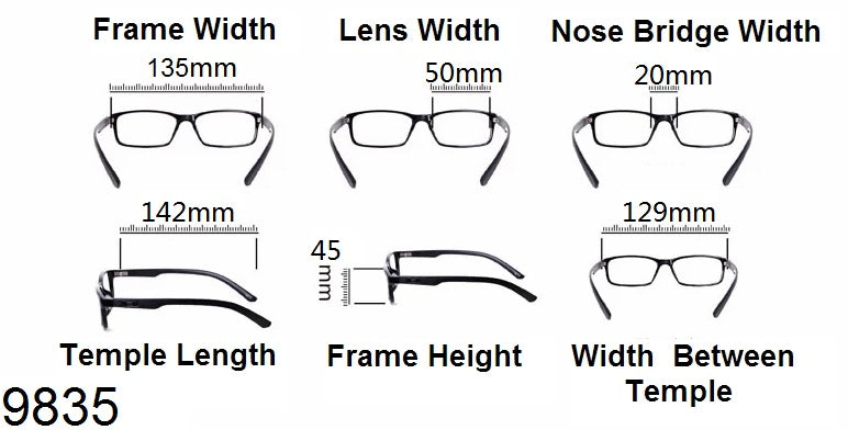 Anti Blue Light Oval Reading Glasses Metal Hinges - Model 9835ABL